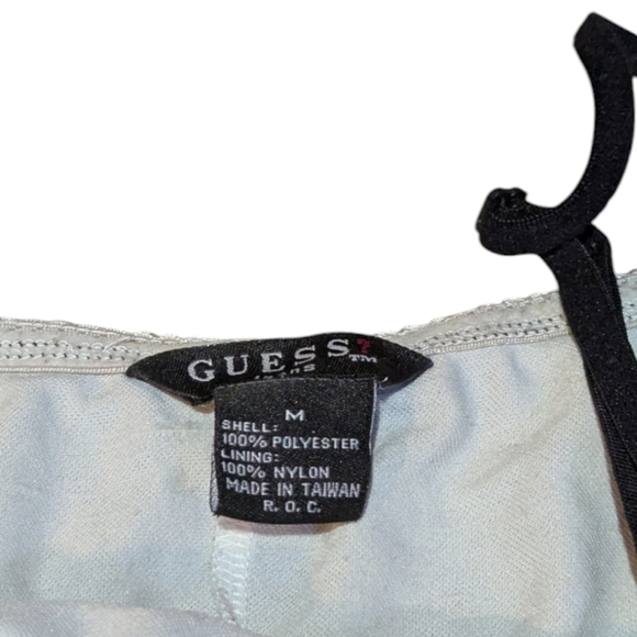 Y2K GUESS Sheer Mesh Dress Black Medium 90s Vintage - Picture 5 of 9